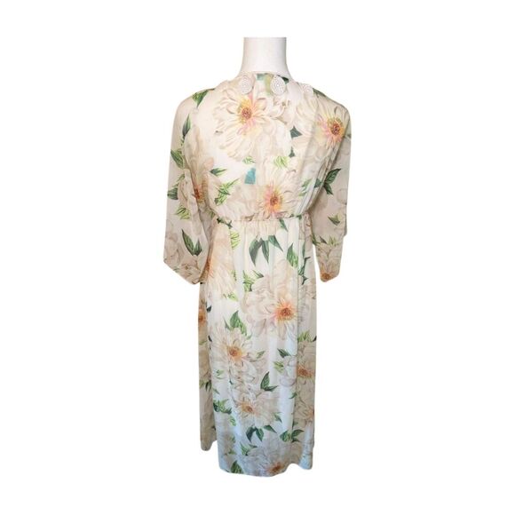 Farm Rio Dahlia Floral Crochet Trim Maxi Dress, Size XS - Picture 3 of 4